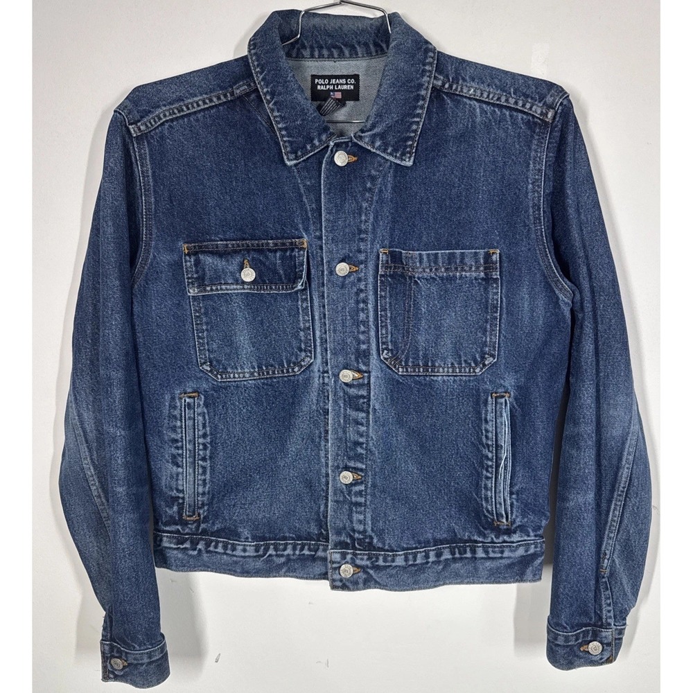 VTG Polo Jeans Co Ralph Lauren Denim Trucker Jacket Men's M Chore Barn Utility
